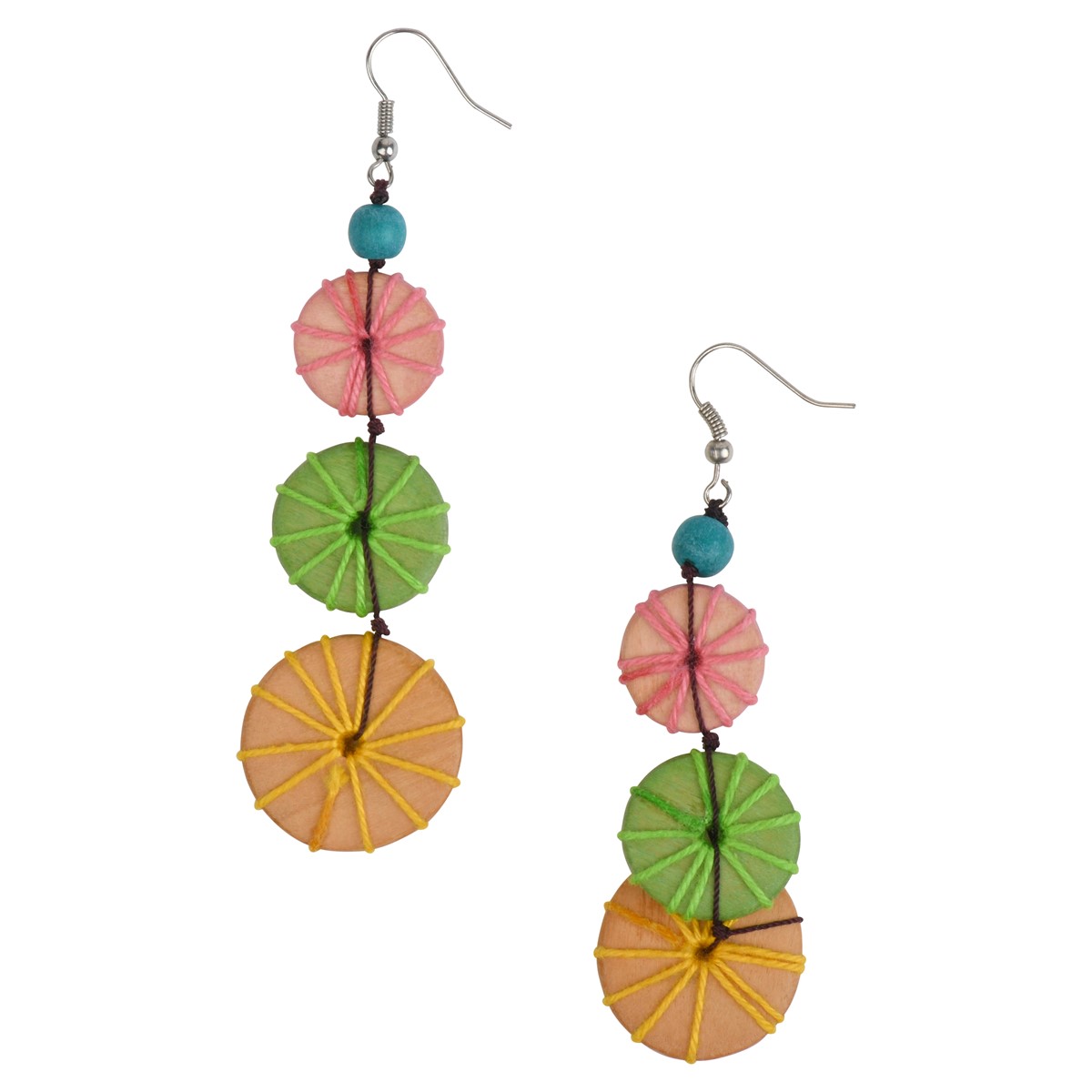 Wooden Pastel Sunburst Earrings BPE236