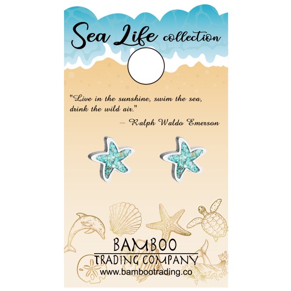 Sea Life & Earth Starfish Earring Post RSE245