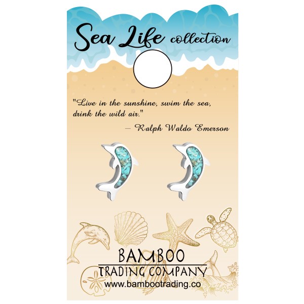 Sea Life & Earth Dolphin Earring Post RSE246