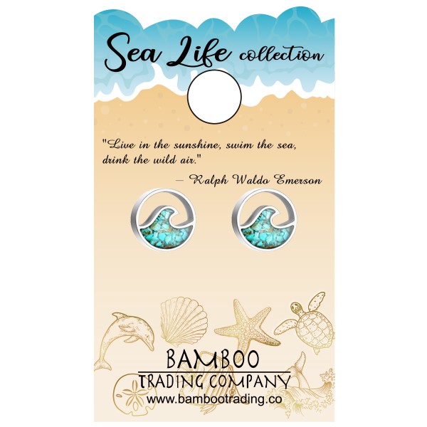 Sea Life & Earth Wave Earring Post RSE249