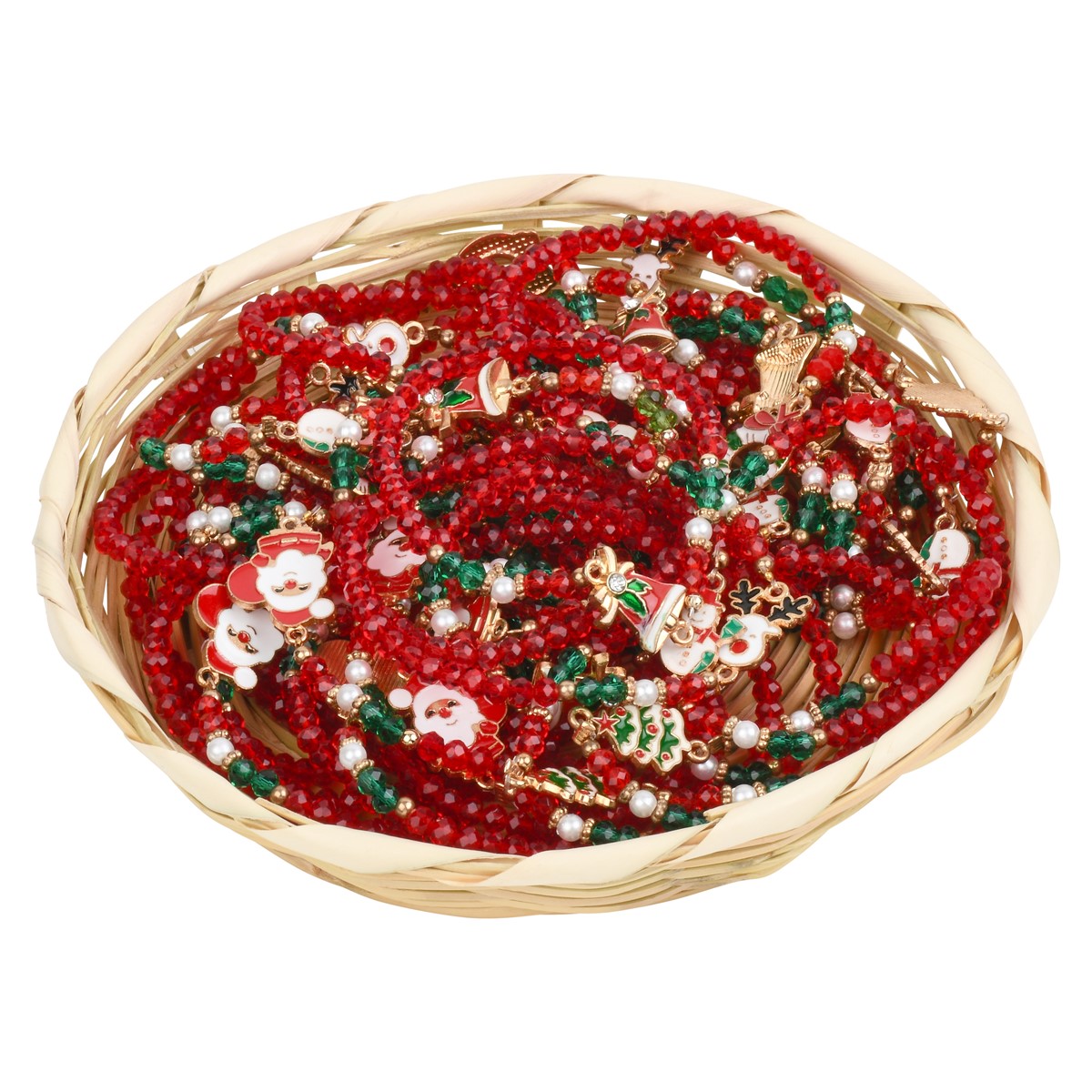 Christmas Bracelets in Basket FVB73