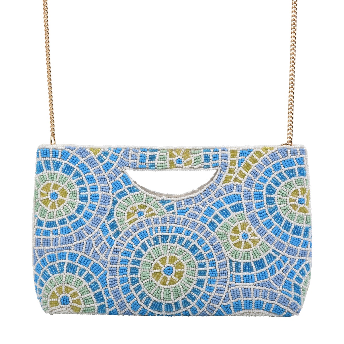 Half Moon Clutch Blue Mosaic NIT241