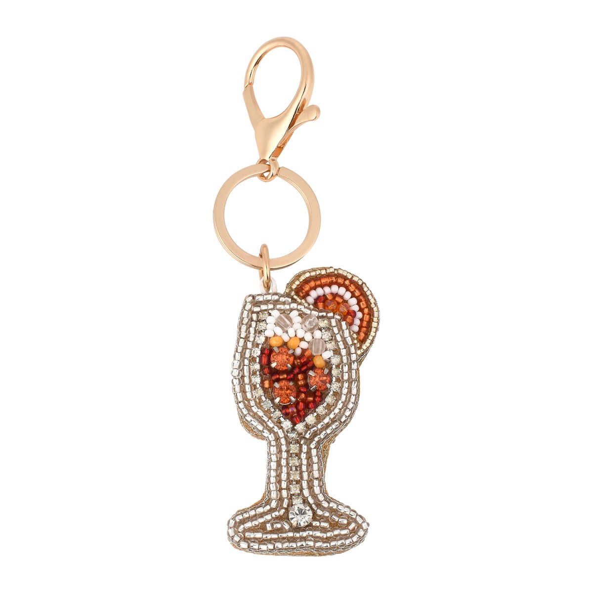 Orange Drink Beaded Bag Charm NITK270