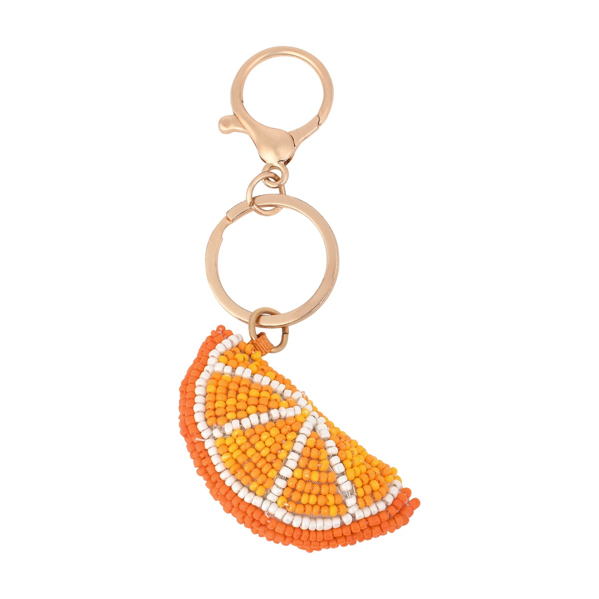 Orange Beaded Bag Charm NITK278
