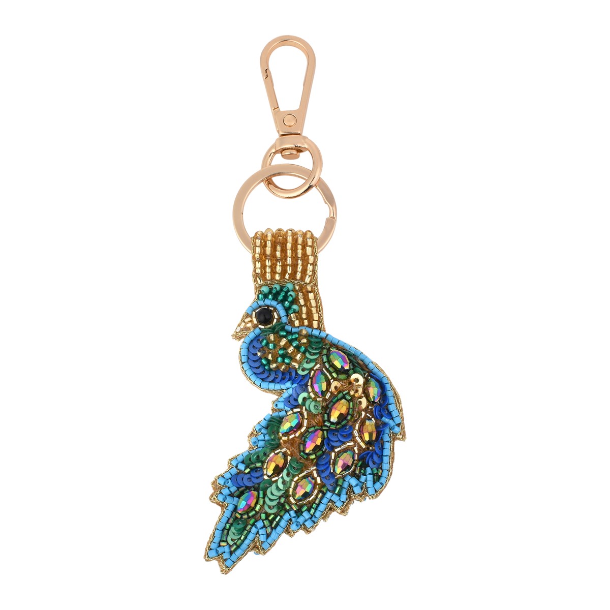 Peacock Beaded Bag Charm NITK330