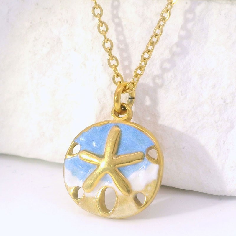 Paradise Sand Dollar Azure Necklace RSN24192