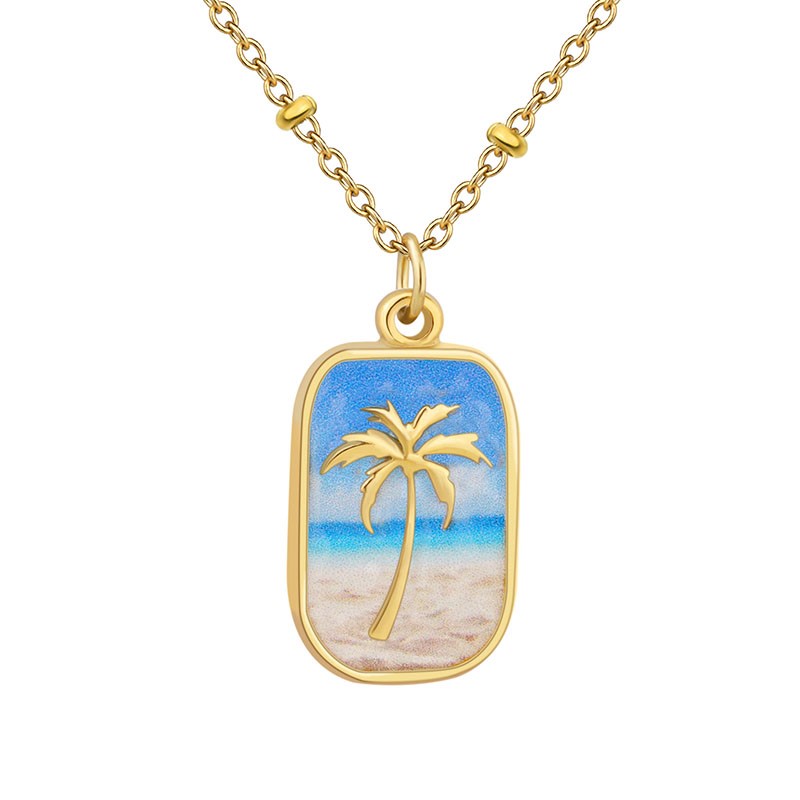 Paradise Palm Azure Necklace RSN24094
