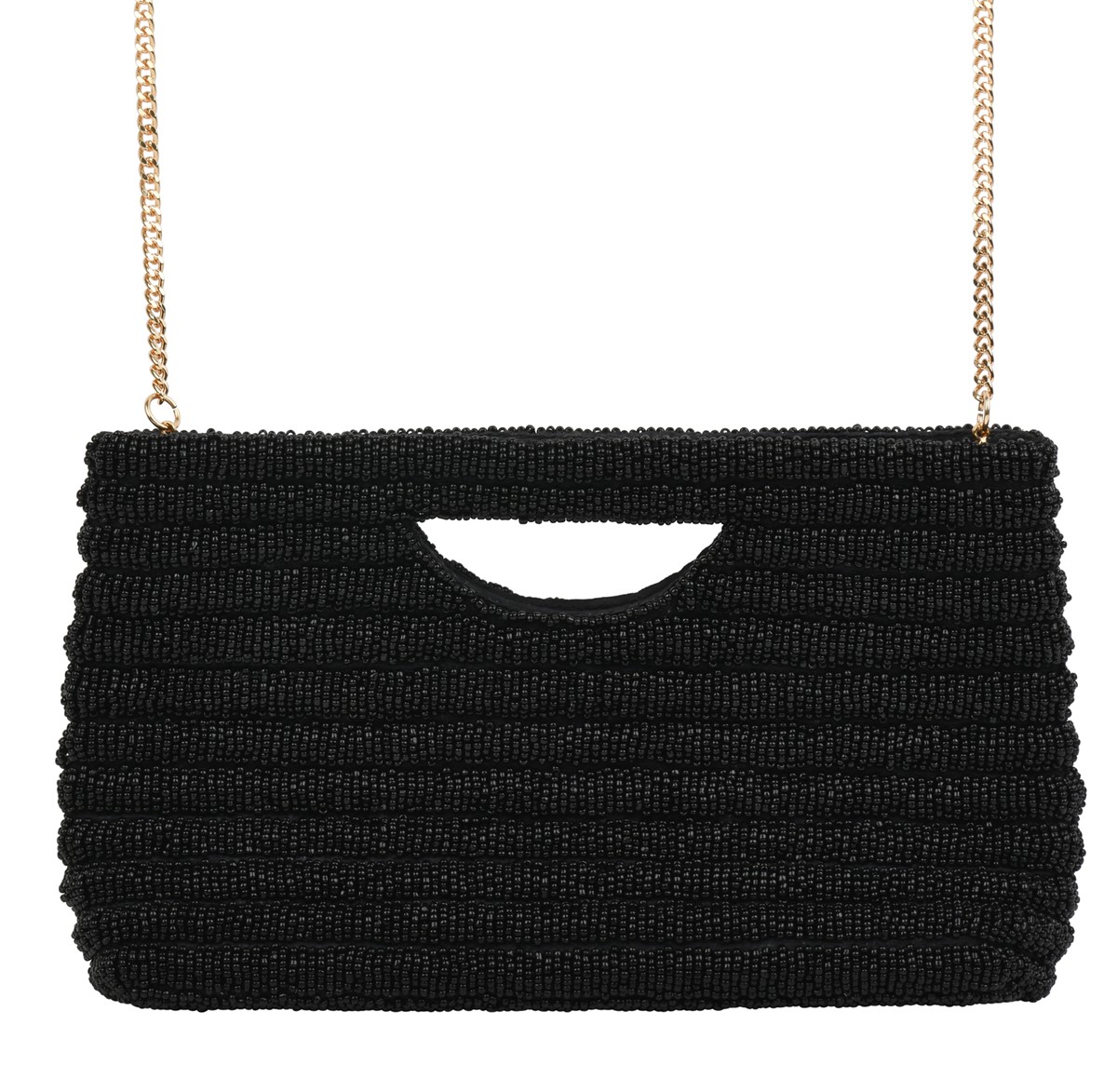 Black Half Moon Clutch NIT807