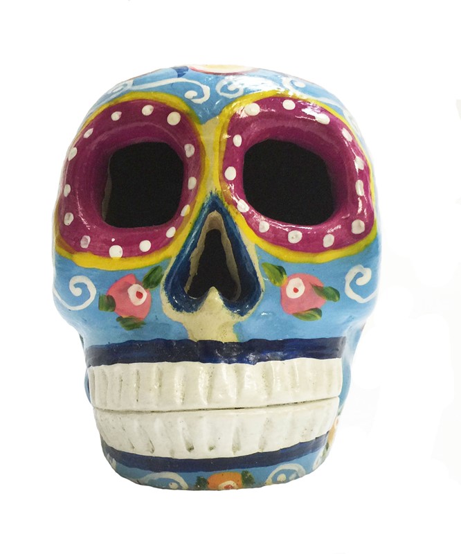 Ceramic Teal Skull ACSKULL14