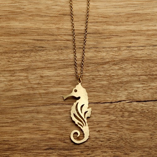 Seahorse Necklace Gold WSN65