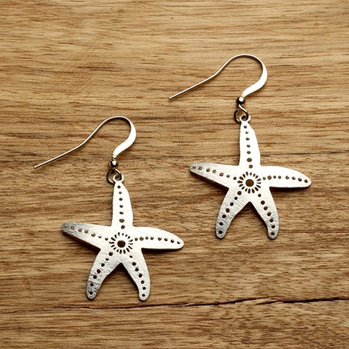 Starfish Earrings Silver WSE59