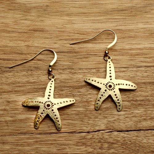 Starfish Earrings Gold WSE60