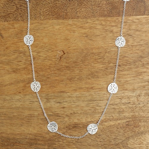 Sand Dollar Mini Necklace Silver WSN82