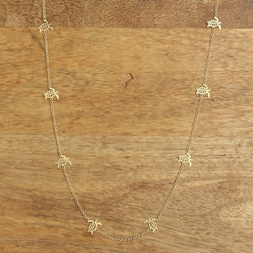 Sea Turtle Mini Necklace Gold WSN87