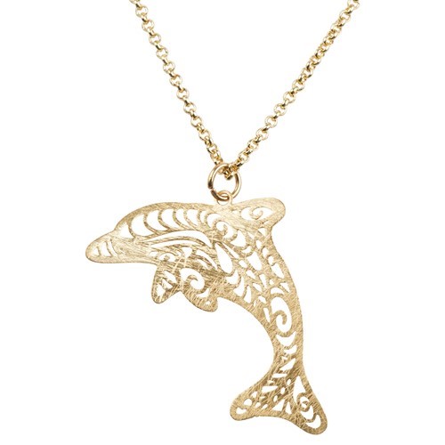 Dolphin Necklace Gold WSN100