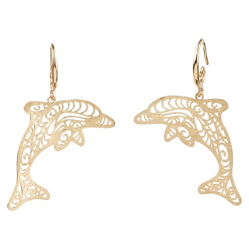 Dolphin Earrings Gold WSE100