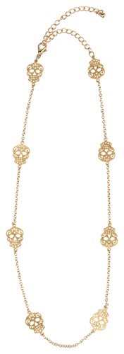 Sugar Skull Mini Necklace Gold WSN102G