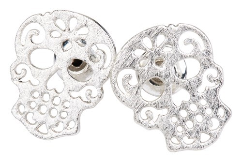 Sugar Skull Mini Earrings Silver WSE102S