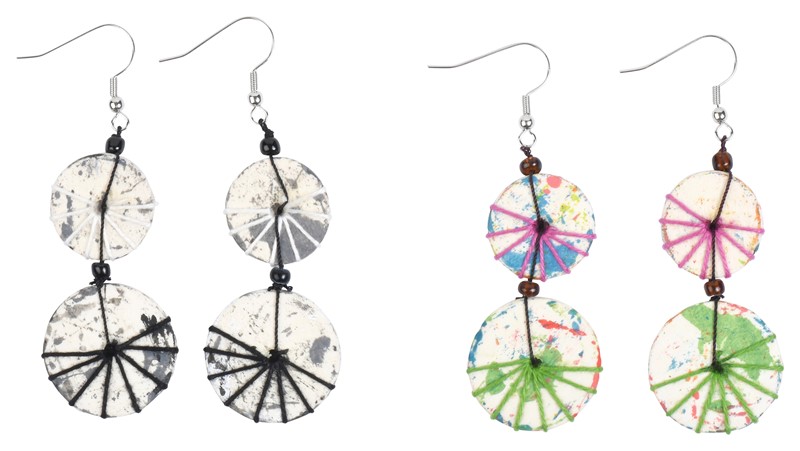 Wooden Splatter Paint Earrings BPE224