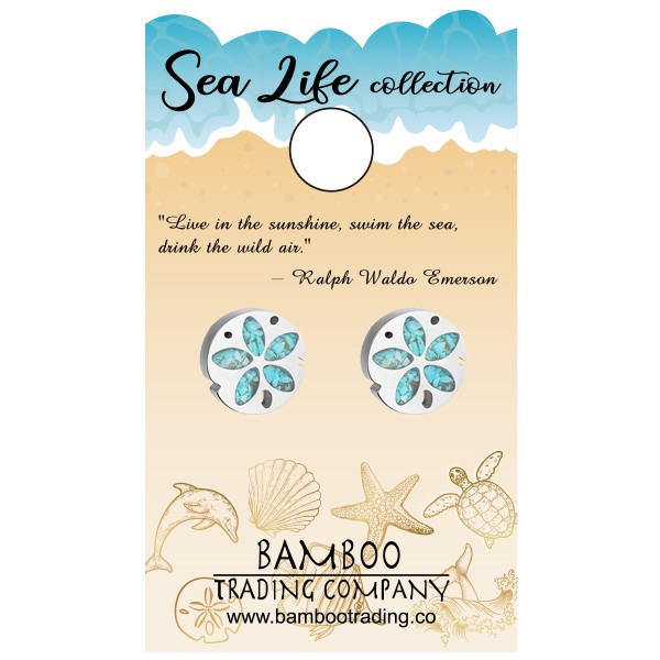 Sea Life & Earth Sand Dollar Earring Post RSE244