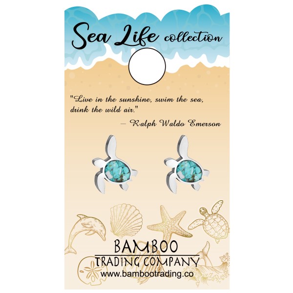 Sea Life & Earth Turtle Earring Post RSE248