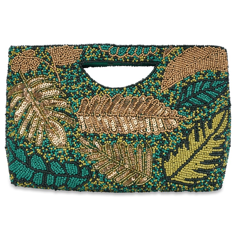Gold Palms Half Moon Clutch MTY015