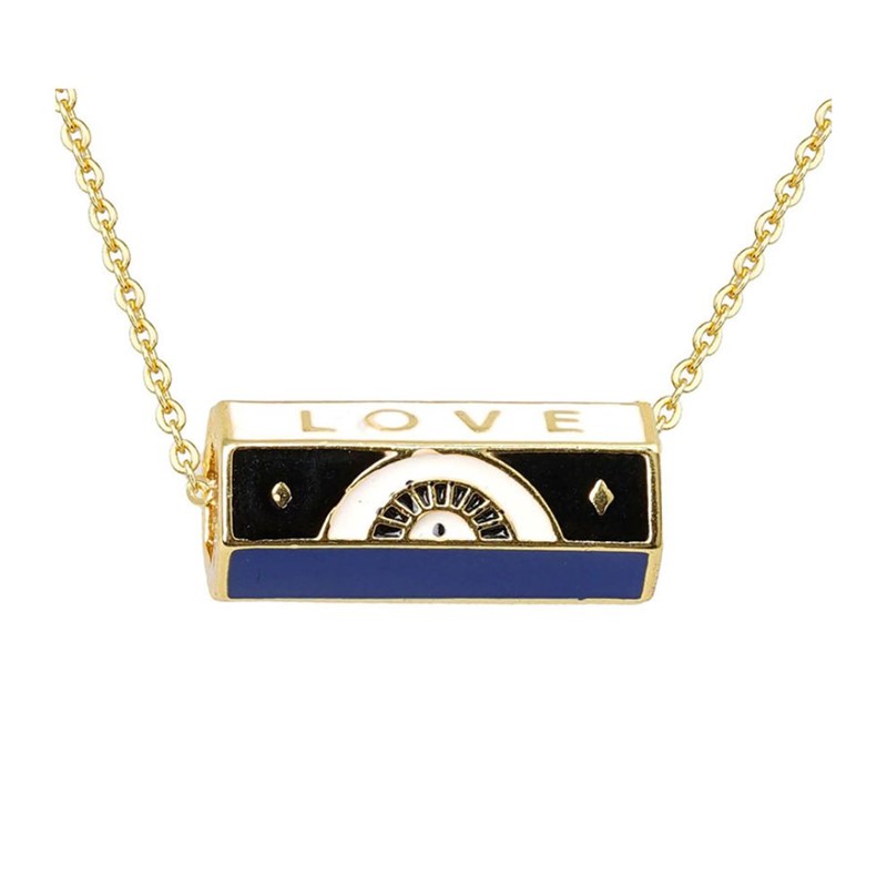 Love Bar Blue Necklace RSN2096