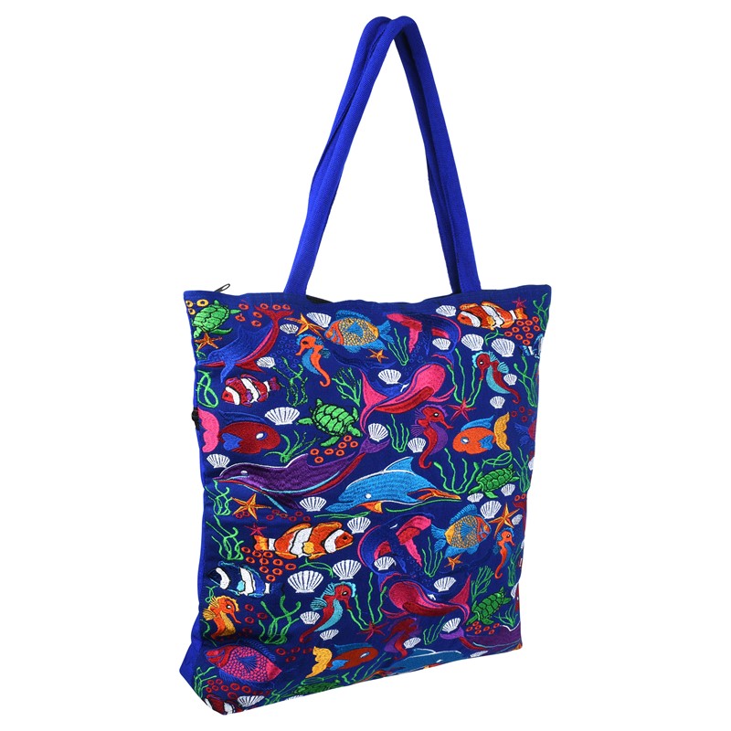 Sea Embroidered Tote TPC026