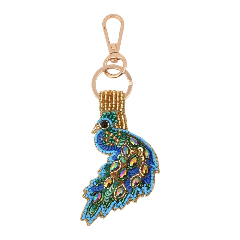 Peacock Beaded Bag Charm NITK330