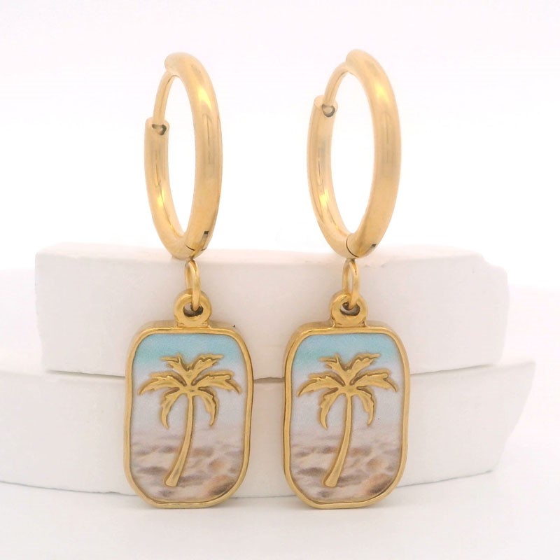 Paradise Palm Turquoise Earrings RSE24091