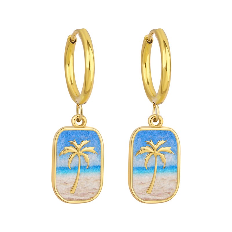 Paradise Palm Azure Earrings RSE24094