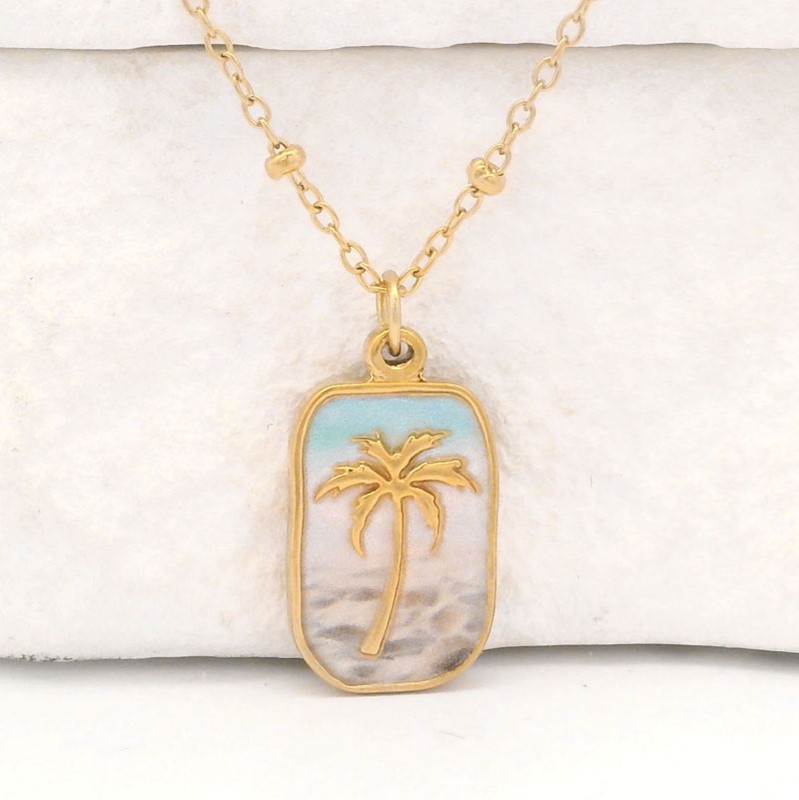 Paradise Palm Turqouise Necklace RSN24091