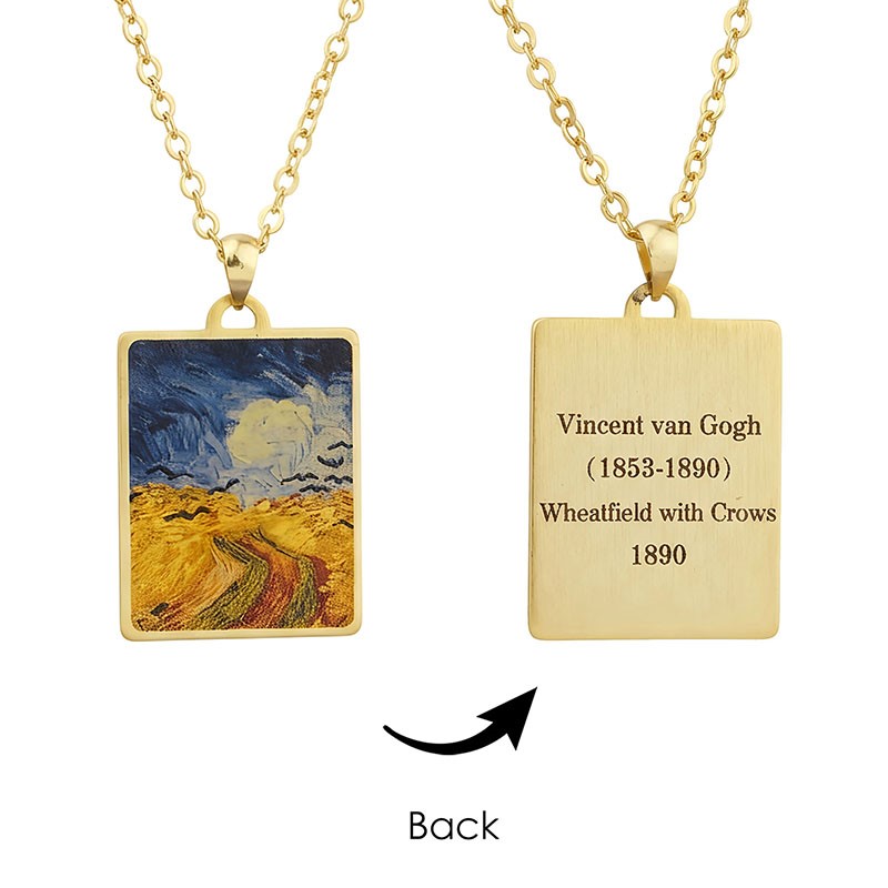 Masterpiece Necklace Gold Wheatfield w/ Crows RSN7567