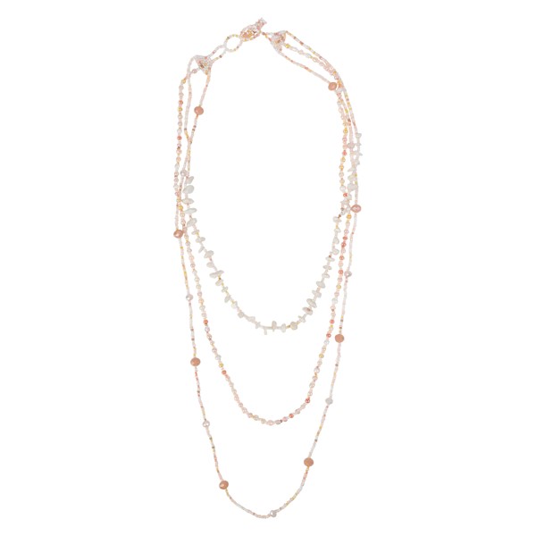 Pink Layered Necklace PSN019 View 2