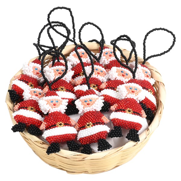 Santa Ornaments in Basket PSO006