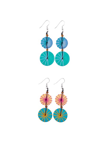 Wooden Sunburst Earrings