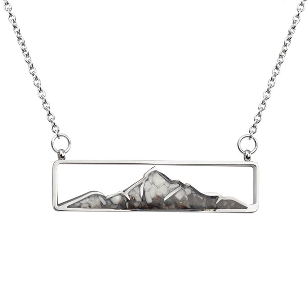 Mountain and Earth Necklace Obsidian Rectangle