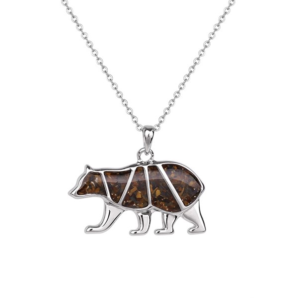 Wildlife and Earth Brown Bear Necklace