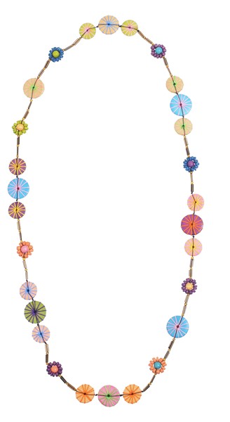 Wooden Floral Sunburst Necklace