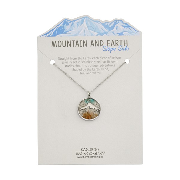 Mountain and Earth Mineral Sand Round Necklace