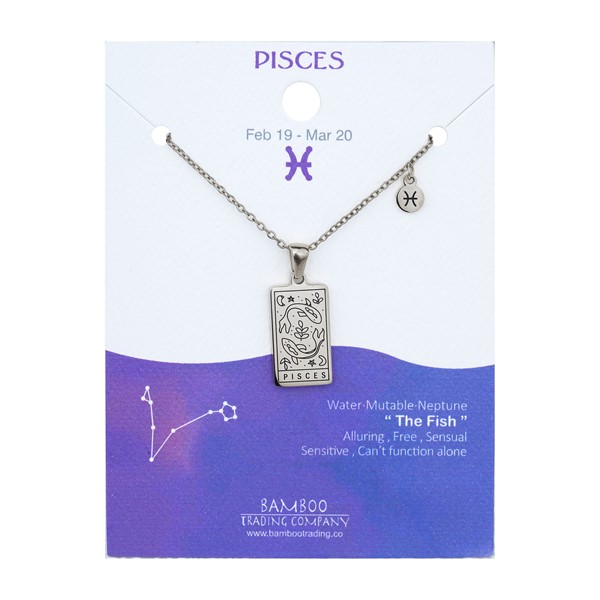 Zodiac Necklace Silver Pisces