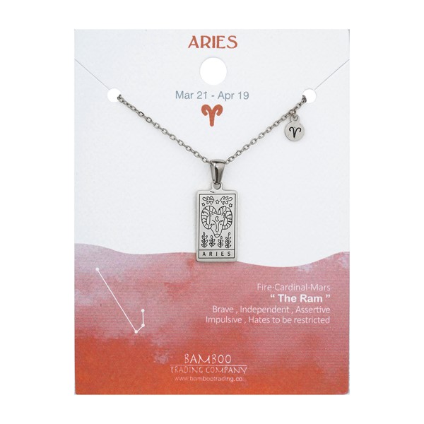 Zodiac Necklace Silver Aries