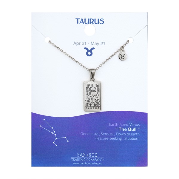 Zodiac Necklace Silver Taurus
