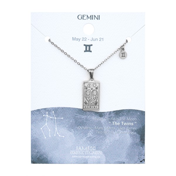 Zodiac Necklace Silver Gemini