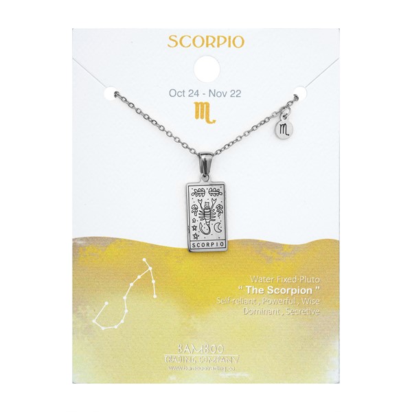 Zodiac Necklace Silver Scorpio