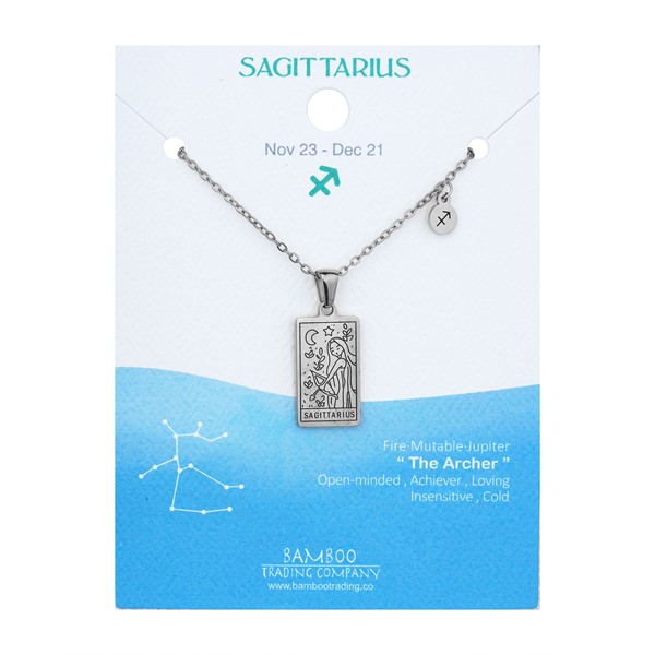 Zodiac Necklace Silver Sagittarius