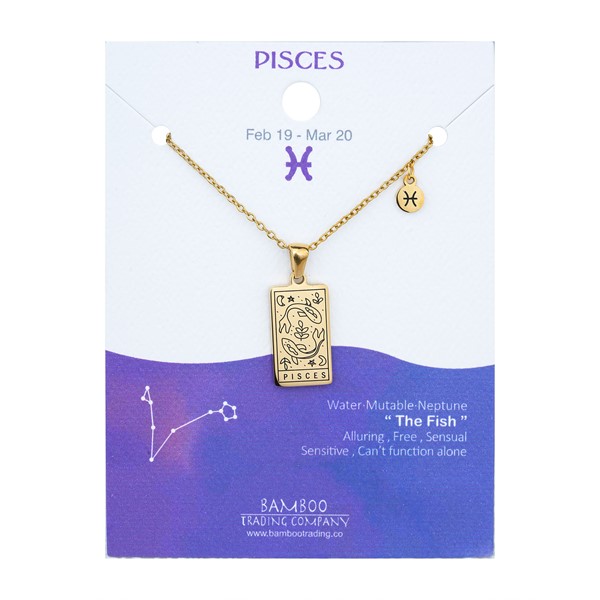 Zodiac Necklace Gold Pisces
