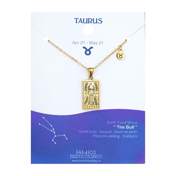 Zodiac Necklace Gold Taurus