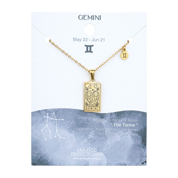 Zodiac Necklace Gold Gemini