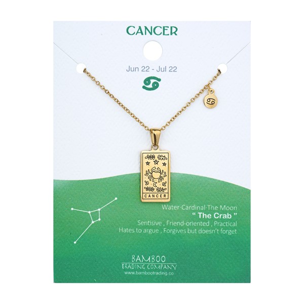 Zodiac Necklace Gold Cancer